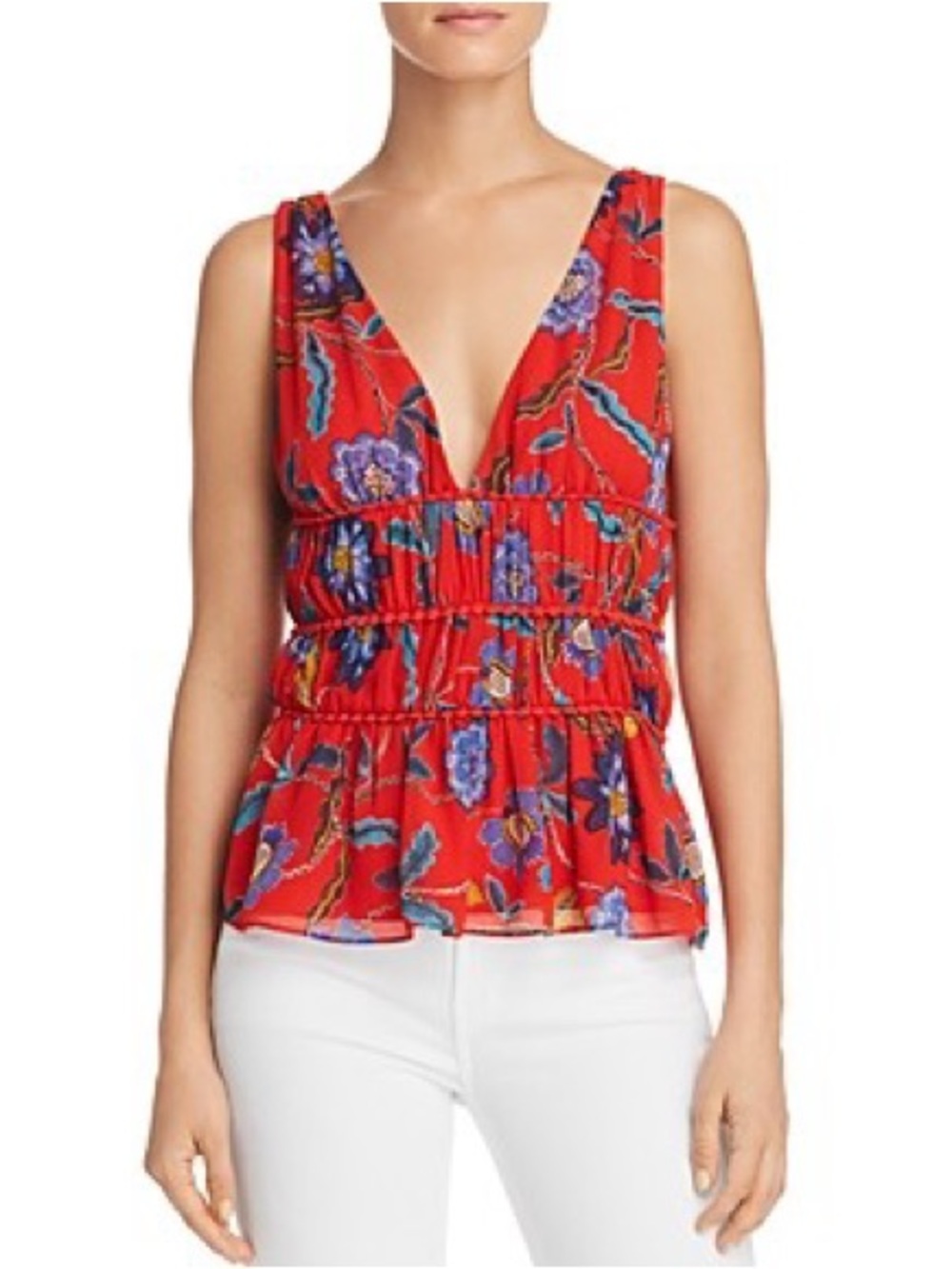 Rebecca Minkoff’s Lucy Sleeveless Floral Print Top | Sz L
retail price $118.00